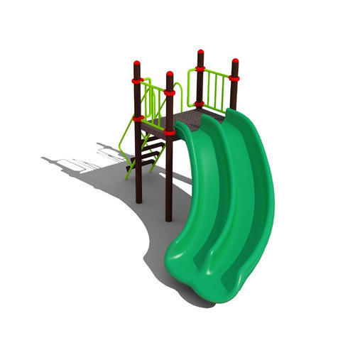 Green Swimming Pool Curved Slide