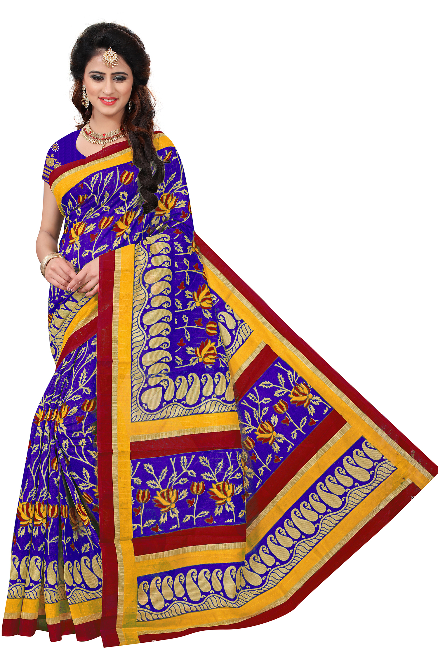 Fancy Printed Bhagalpuri Saree