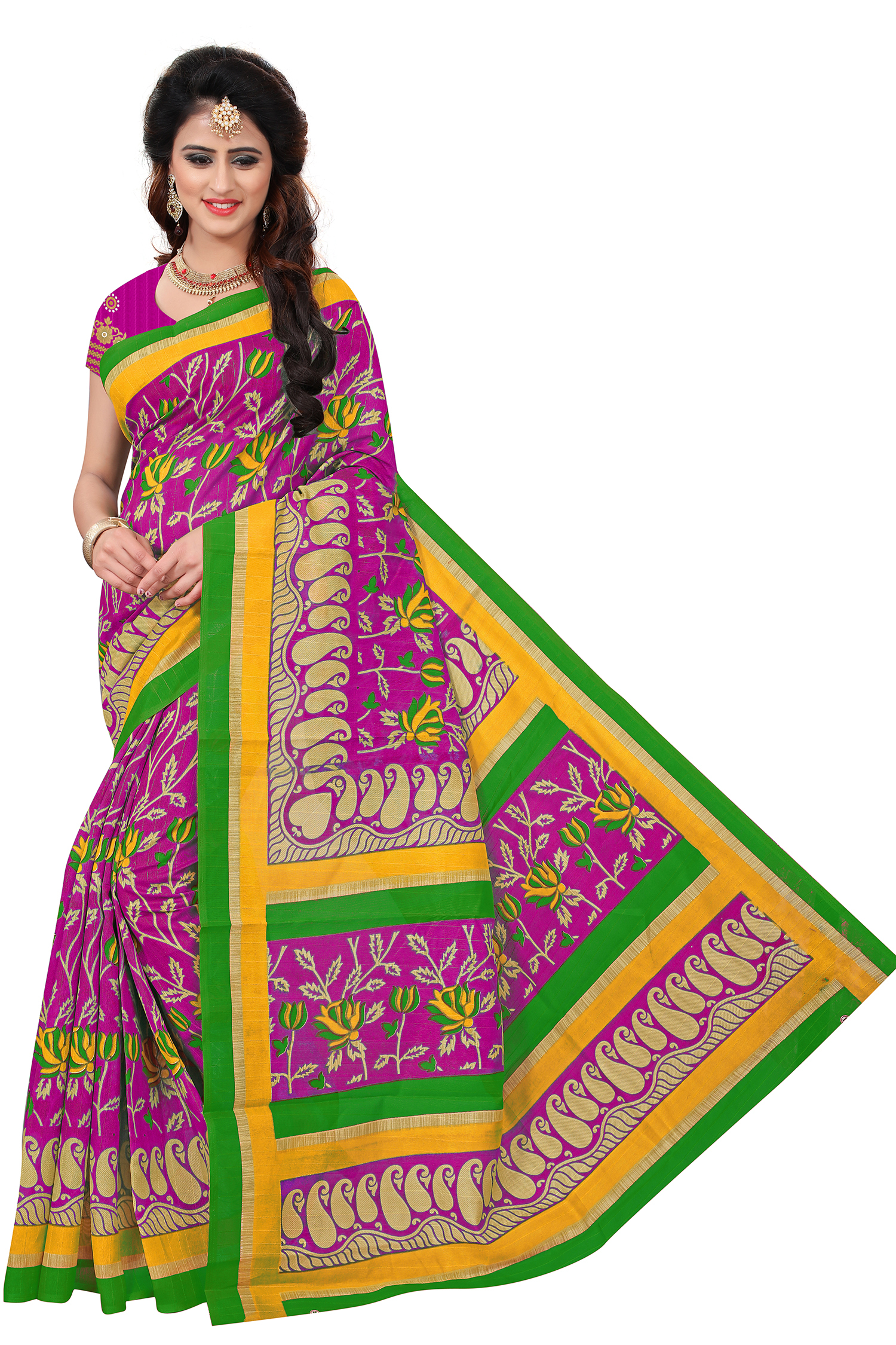 Fancy Printed Bhagalpuri Saree