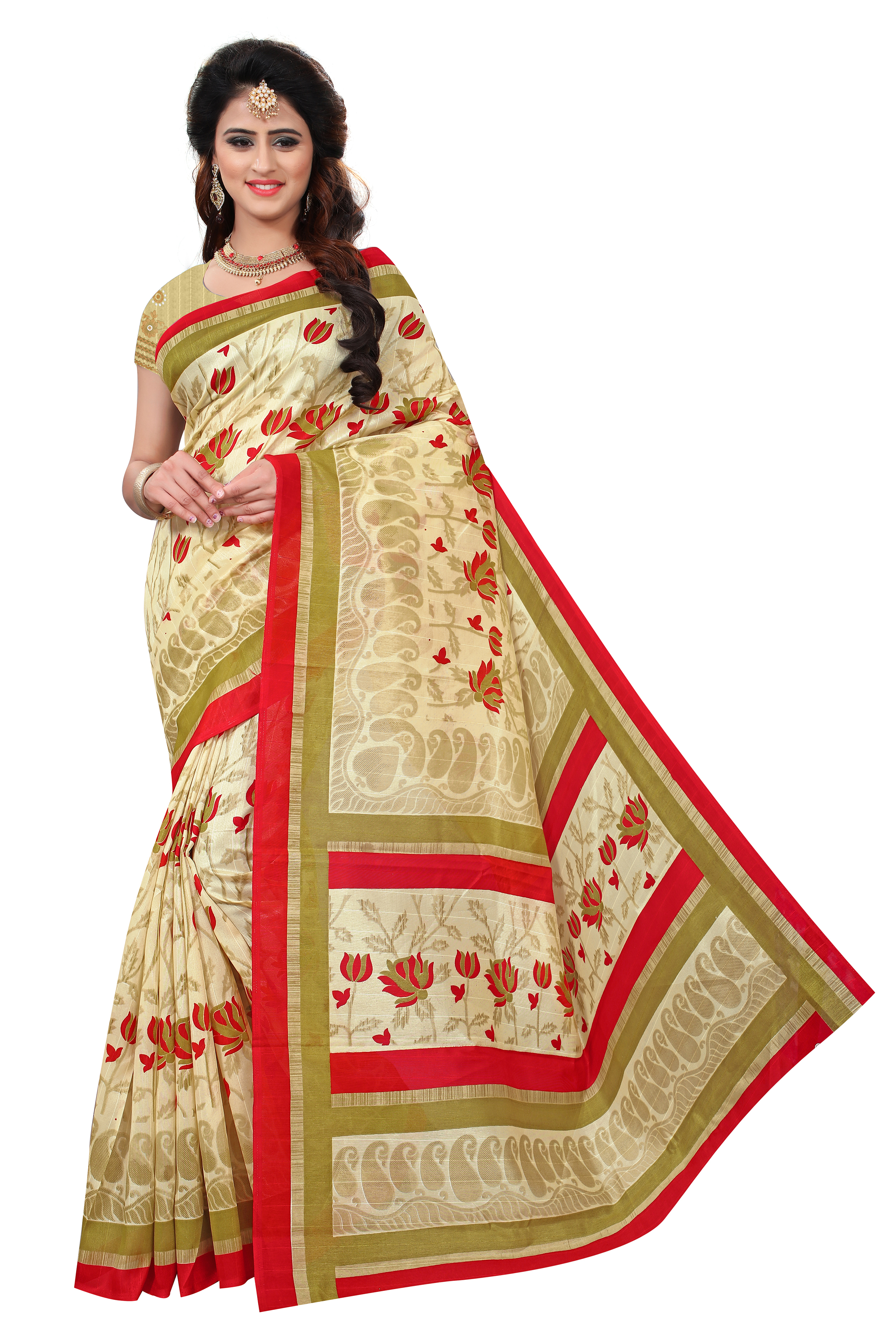 Fancy Printed Bhagalpuri Saree