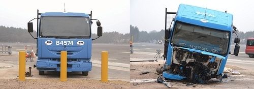 Blue Crash Resistant  Bollards