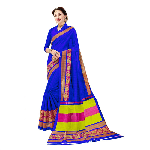 Bhagalpuri Printed Art Saree with Lace