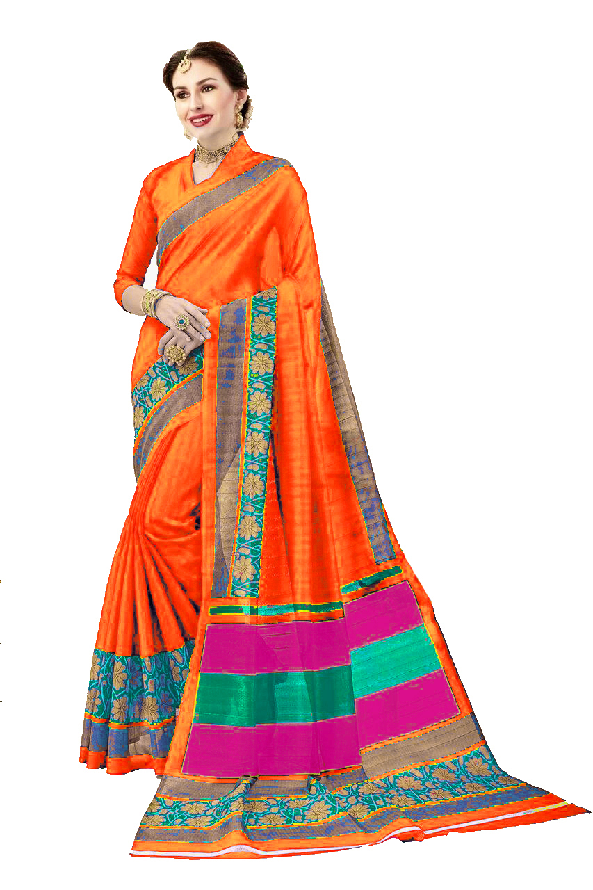 Bhagalpuri Printed Art Saree with Lace