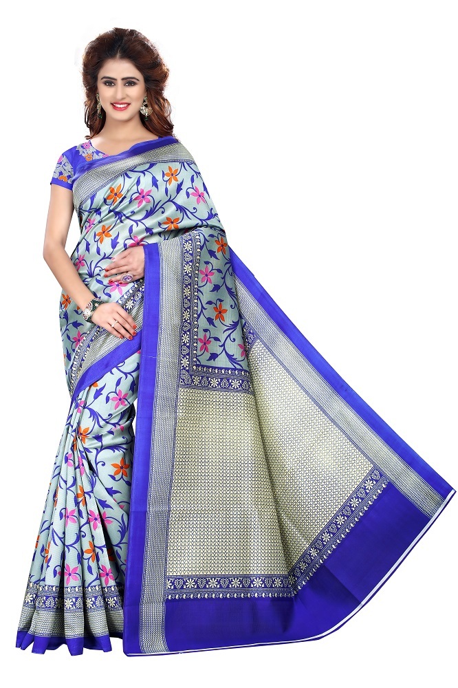 Fancy Print Bhagalpuri Art Silk Saree