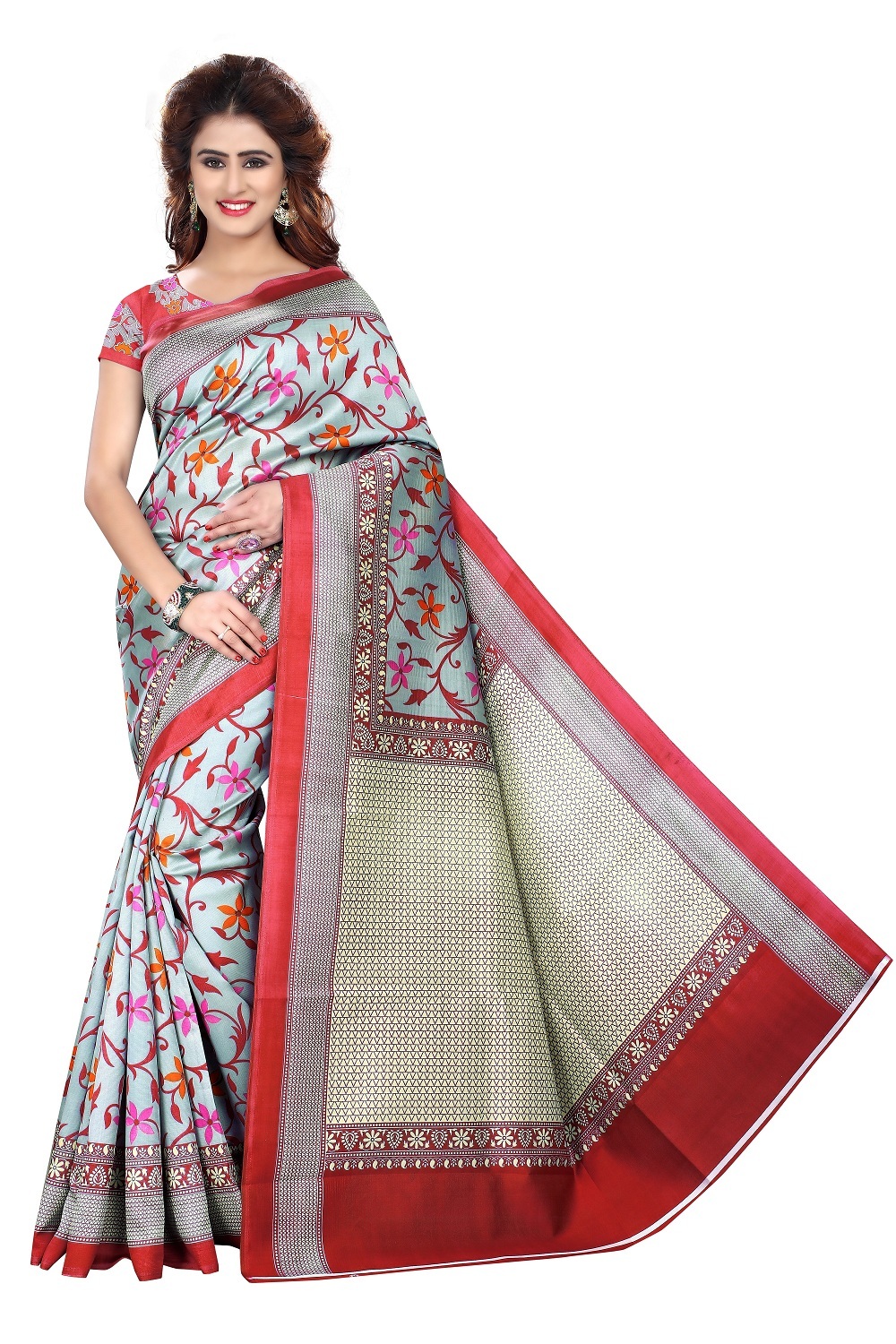 Fancy Print Bhagalpuri Art Silk Saree