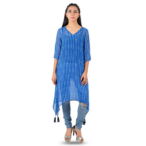 Blue Print Sheer Kurta