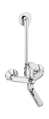 Stainless Steel Single Lever Wall Mixer With Provision For Overhead Shower