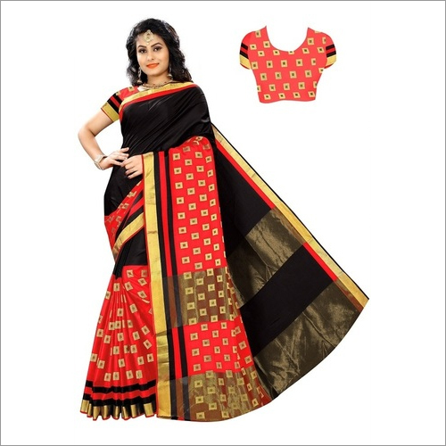 Fancy Jacquard Printed Sarees