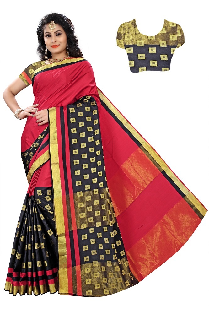 Fancy Jacquard Printed Sarees