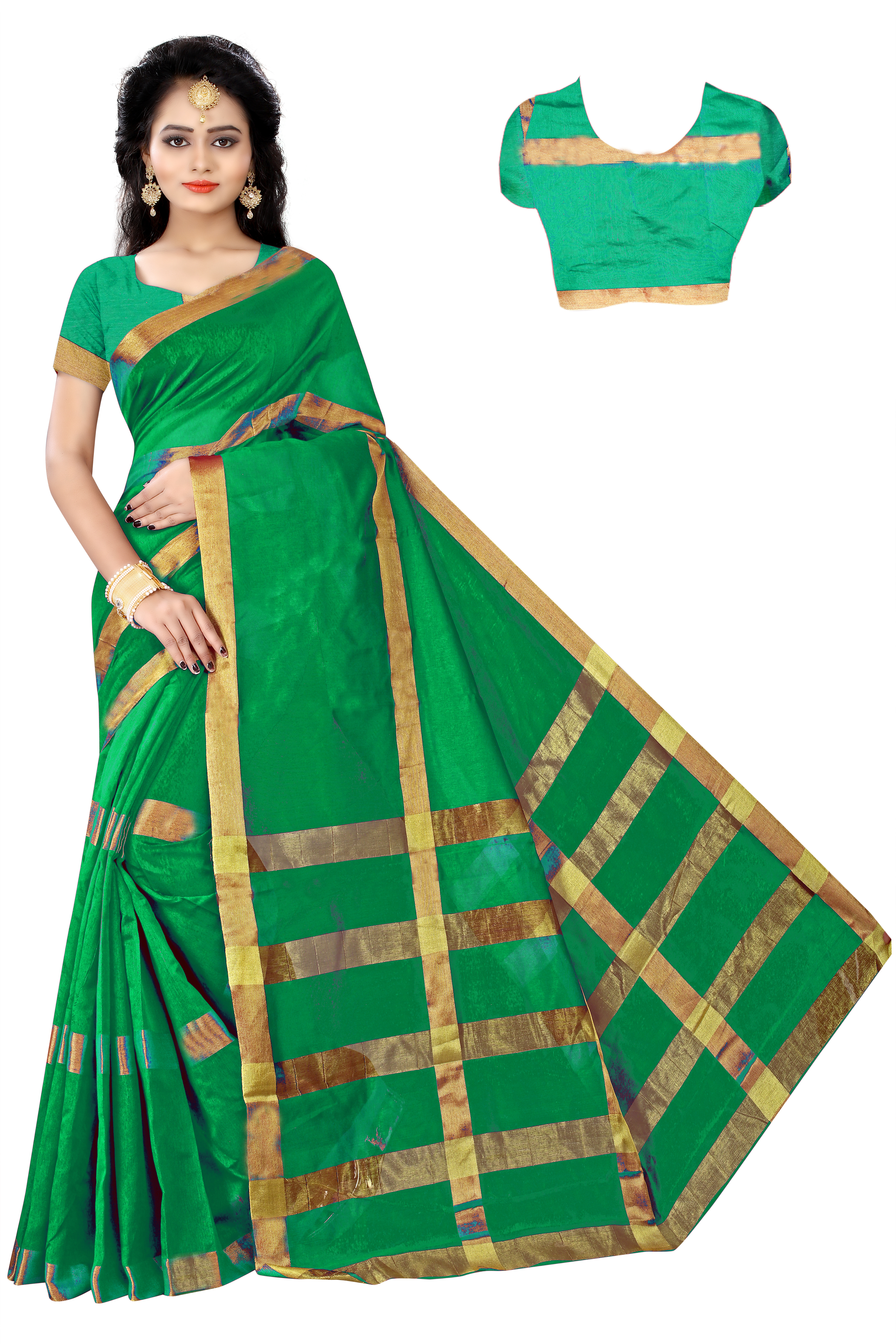 New Cotton silk Embroided Designer Saree