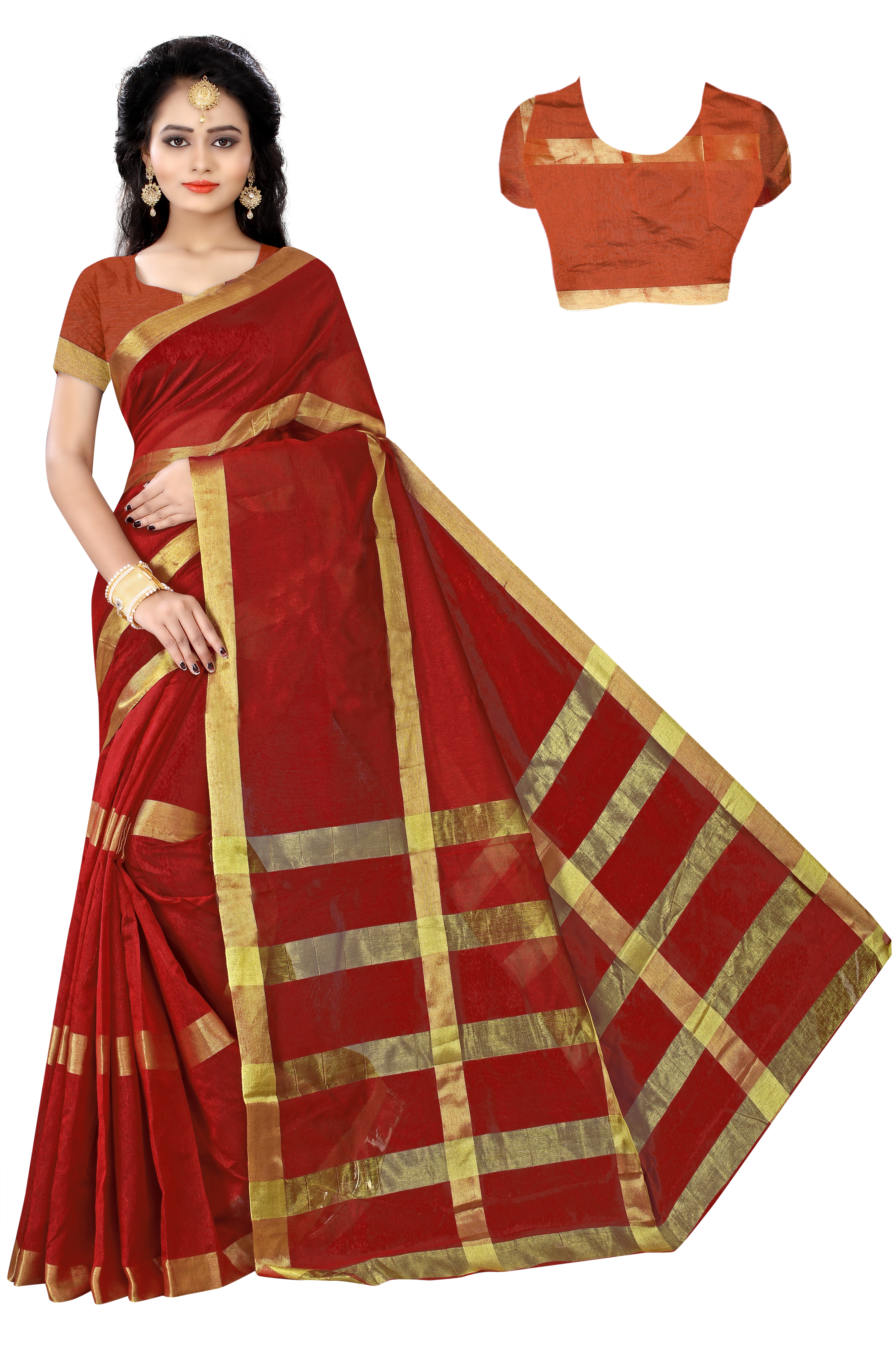 New Cotton silk Embroided Designer Saree