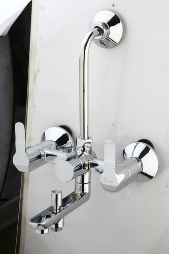 Brass Wall Mixer With Wall Band For Provision Of Overhead Shower