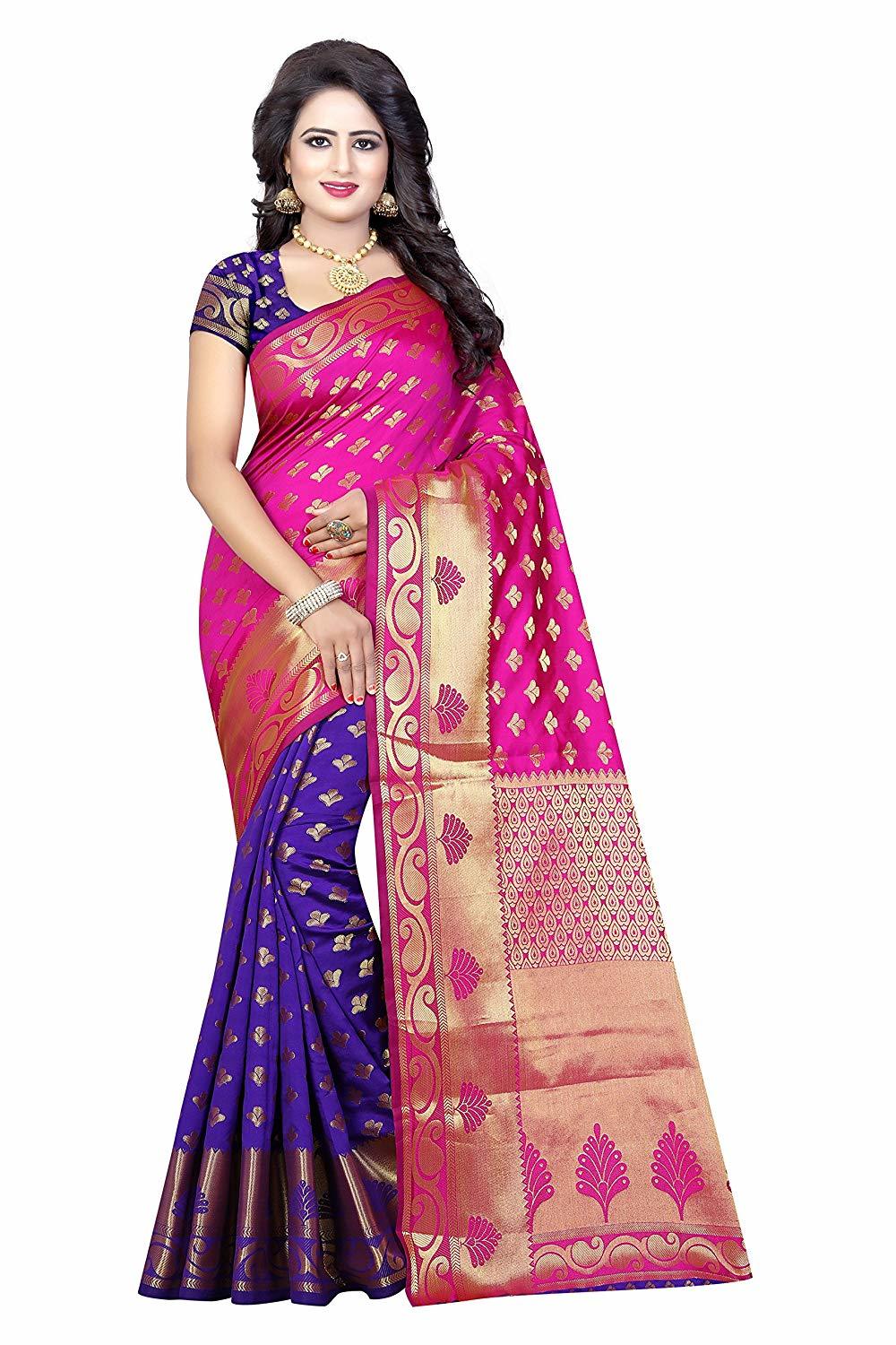 Fancy Printed Banarasi Silk Saree
