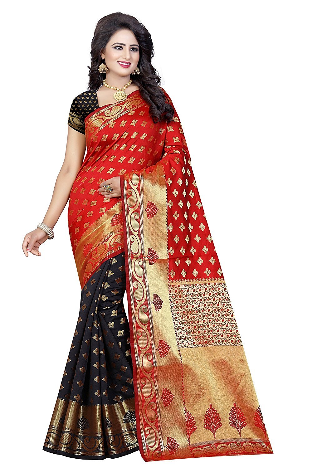 Fancy Printed Banarasi Silk Saree