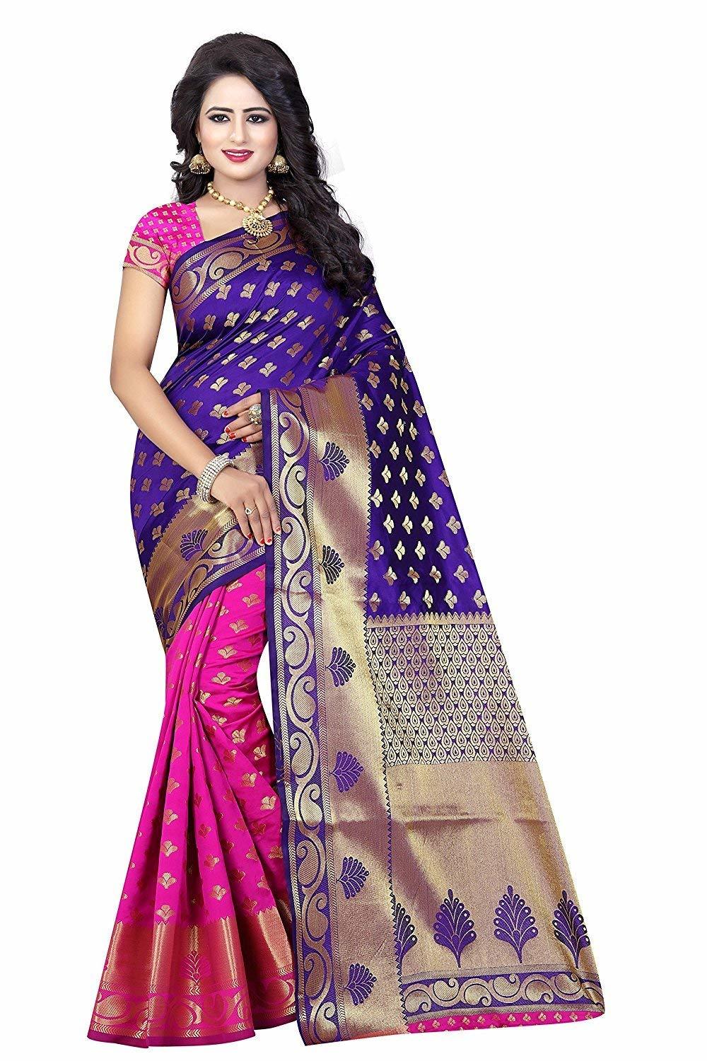 Fancy Printed Banarasi Silk Saree