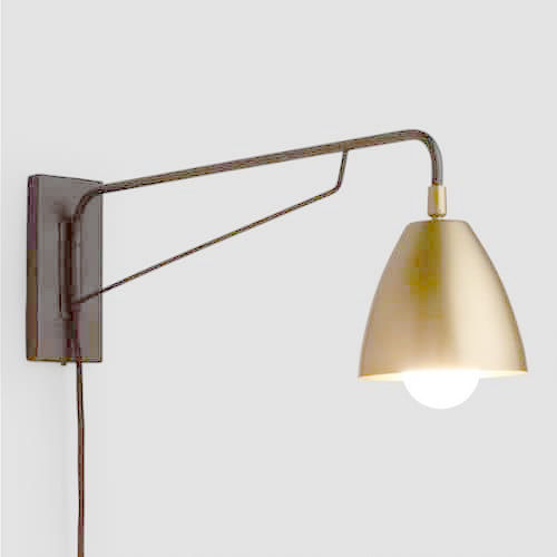 brass nook pivoting wall sconce