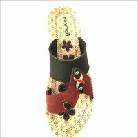 Ladies Fancy Slipper - Pu Material, Lightweight, Various Colors & Patterns | Soft Comfort, Non-slippery Base, Alluring Elegant Pattern