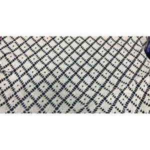 Cotton Jacquard Net Fabric - Light Weight 2-5mm Twill Style | Washable Printed Pattern Ideal for Garments and Laces