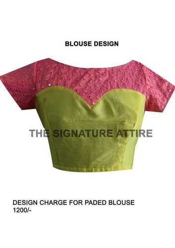Green And Pink Designer Blouse