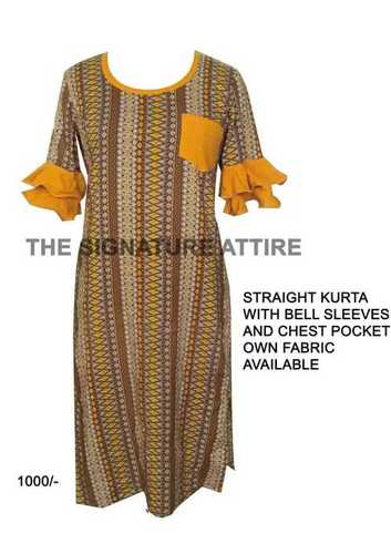 Multicolor Bell Sleeves Kurti