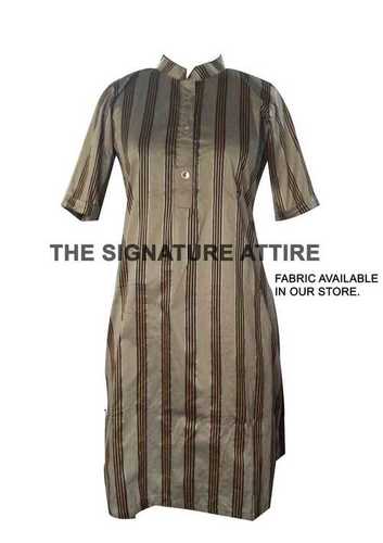 Grey Cotton Silk Long Top