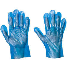 Disposable Pe Gloves - Polyethylene, 24cm Length x 10cm Width, Blue Color | Ambidextrous, Barrier Protection, Food Safe, Lightweight, Disposable, 100 Gloves/Box