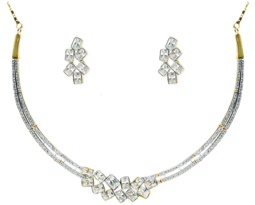 Crystal Cube Necklace Set Gender: Women