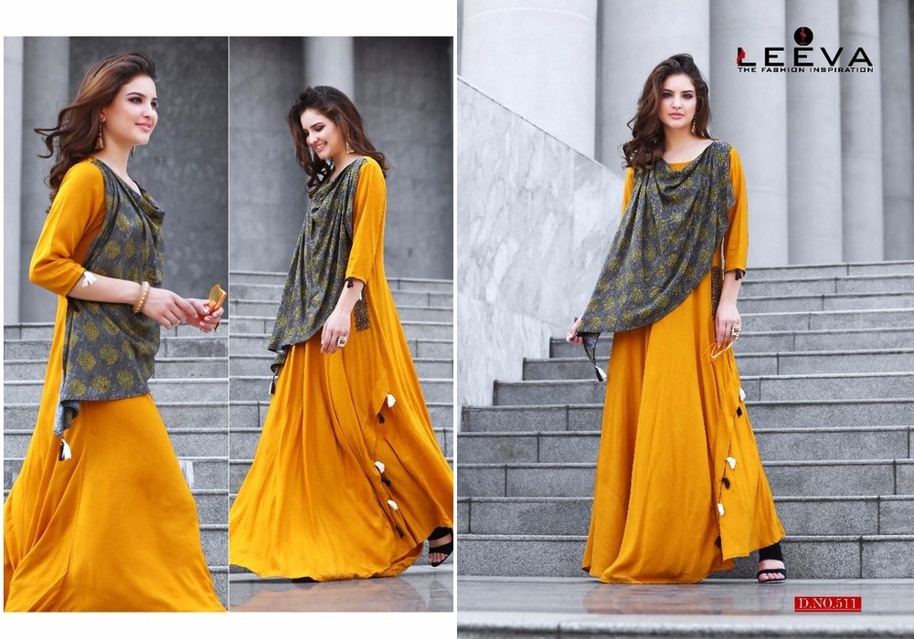 Yellow Fancy Kurtis With Cotton Jacket