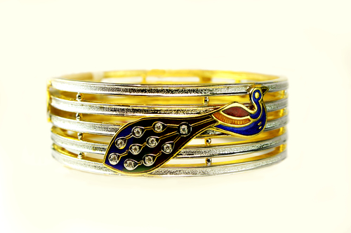 Fashion Peacock Glitter Bangles