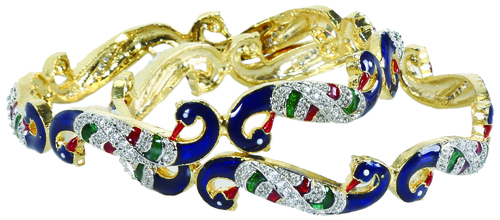 Fashion Wrapped Peacock Bangles
