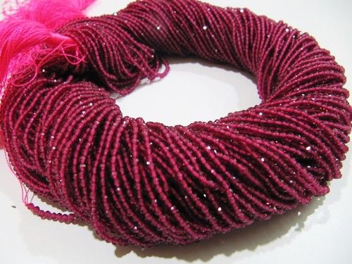 AAA Quality Natural Ruby Lab created Size 2mm Beads