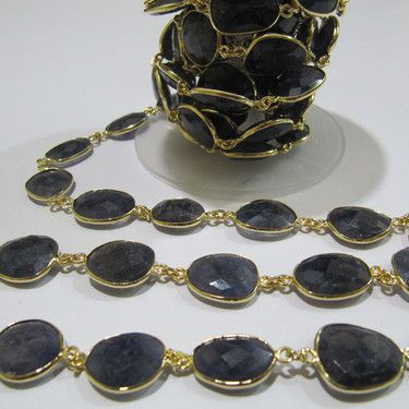 Charms Aaa Quality Natural Iolite Free Shape Faceted Briolette Chain