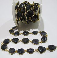 AAA Quality Natural Iolite Free Shape Faceted Briolette chain