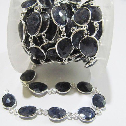 AAA Quality Natural Iolite Free Shape Faceted Briolette  chain