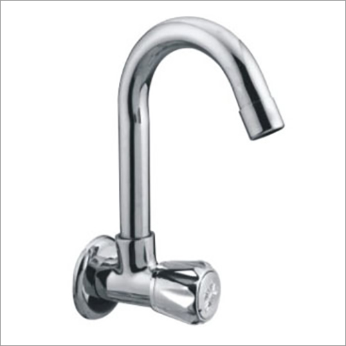 Sink Cock - Brass & Stainless Steel, 15 mm Round Design | Durable Construction for Reliable Water Flow