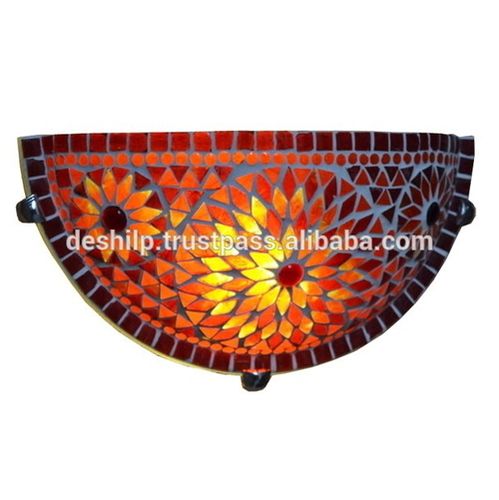 GLASS MOSAIC WALL UP-LIGHTER , WALL SCONES , INTERIOR WALL LAMPS , GLASS LIGHTING , ANTIQUE WALL LAMPS,WALL LAMPS