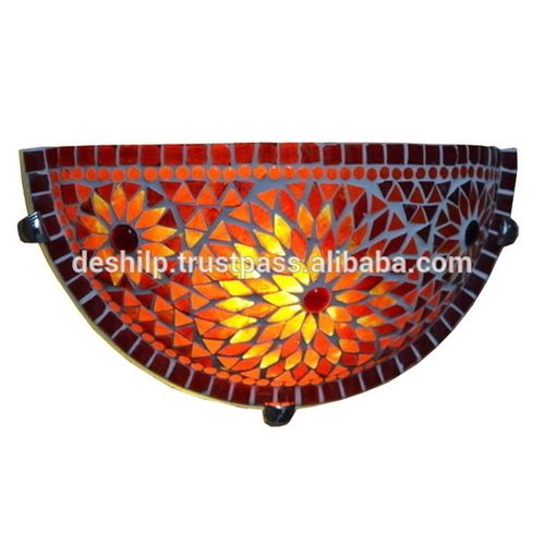 Multicolor Glass Mosaic Wall Up-Lighter , Wall Scones , Interior Wall Lamps , Glass Lighting , Antique Wall Lamps,Wall Lamps