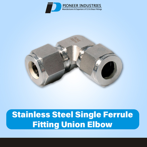 Stainless Steel Single Ferrule Fitting Union Elbow