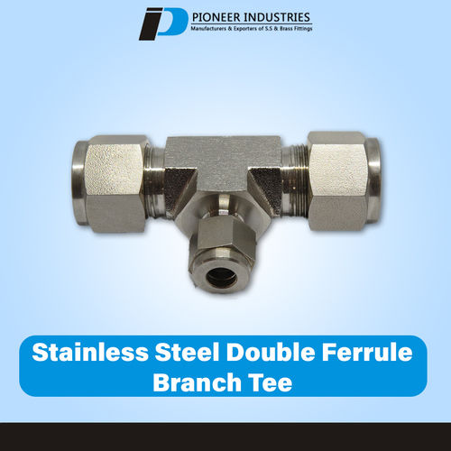 Stainless Steel Double Ferrule Male Branch Tee
