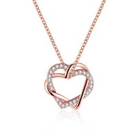Embracing Hearts-in-love 18k Real Rose Gold Plated Austrian Crystal Pendant For Girls Gender: Women