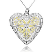 Glow-in-the-dark Heart Of Atlantis 925 Silver Plated (hallmarked) Locket Cum Pendan Gender: Women