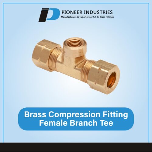 Brass Compression Fitting Female Branch Tee