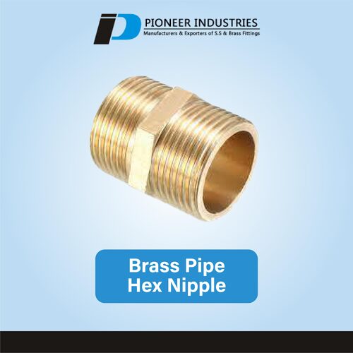 Brass Pipe Hex Nipple By PIONEER INDUSTRIES