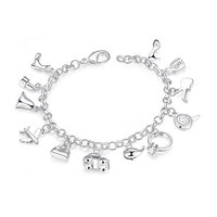 Olly Charms 925 Silver Plated (hallmarked) Charm Bracelet
