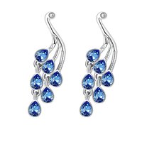 Mayur Blue Austrian Crystal Austrian Crystal Peacock Earrings Gender: Women