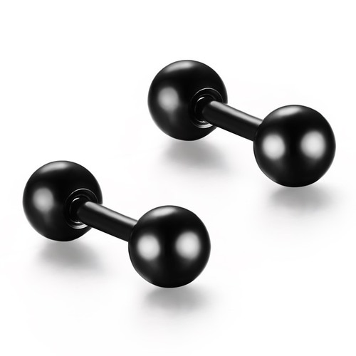 black surgical steel earrings