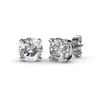 Fancy Earrings - Crystal And Rhinestone Material, Small White Crystal Stud Design | Skin-friendly, Alluring Pattern, Comfortably Lightweight, Boxed For Safe Transit