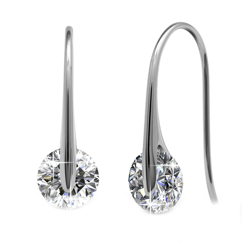 Crystals from Swarovski White Drop Crystal Earrings