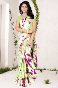 Multi Designer Wear Printed Georgette & Satin Saree