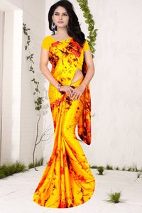 Designer Wear Printed Georgette & Satin Saree